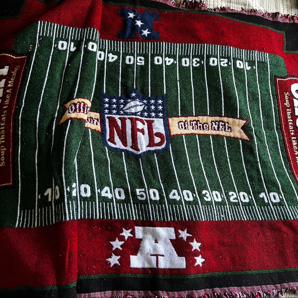 Campbells Chunky Super Bowl XL decorative blanket gridiron NFL AFC NFC